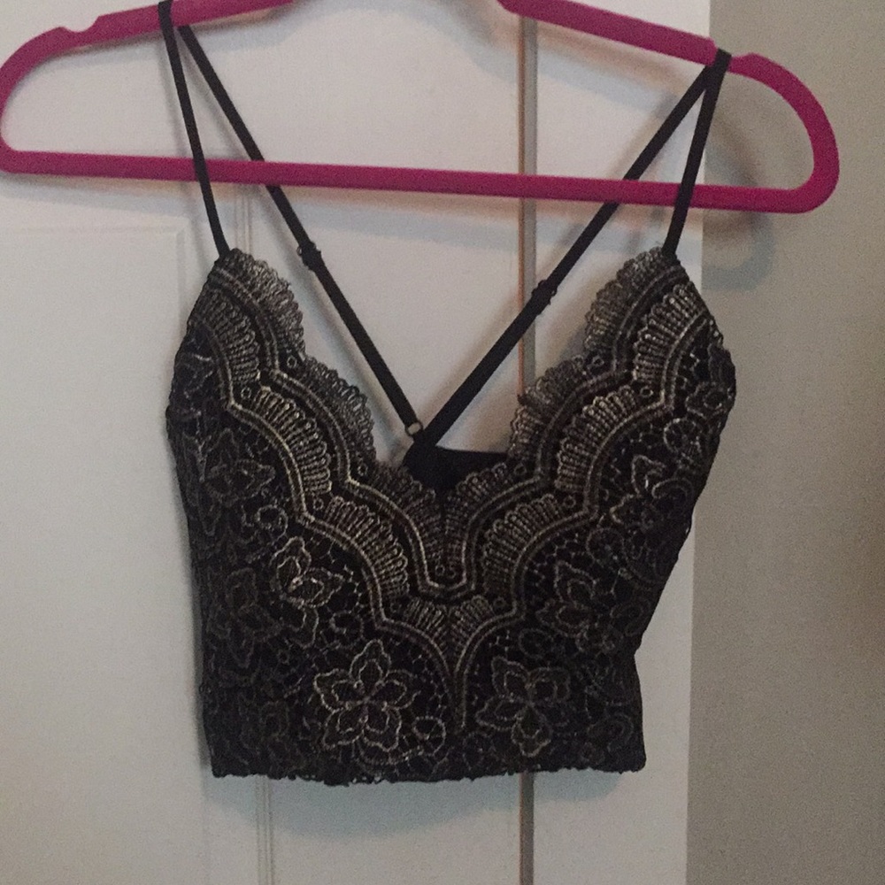 Black and Gold crop top